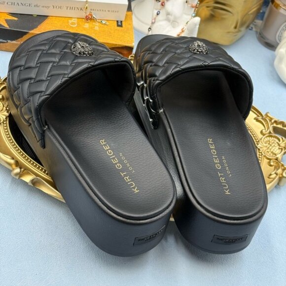 🆕 KURT GEIGER LONDON 🧿 NWOB Meena Eagle Platform Slides Sz EU 40 US 9 - Picture 11 of 15
